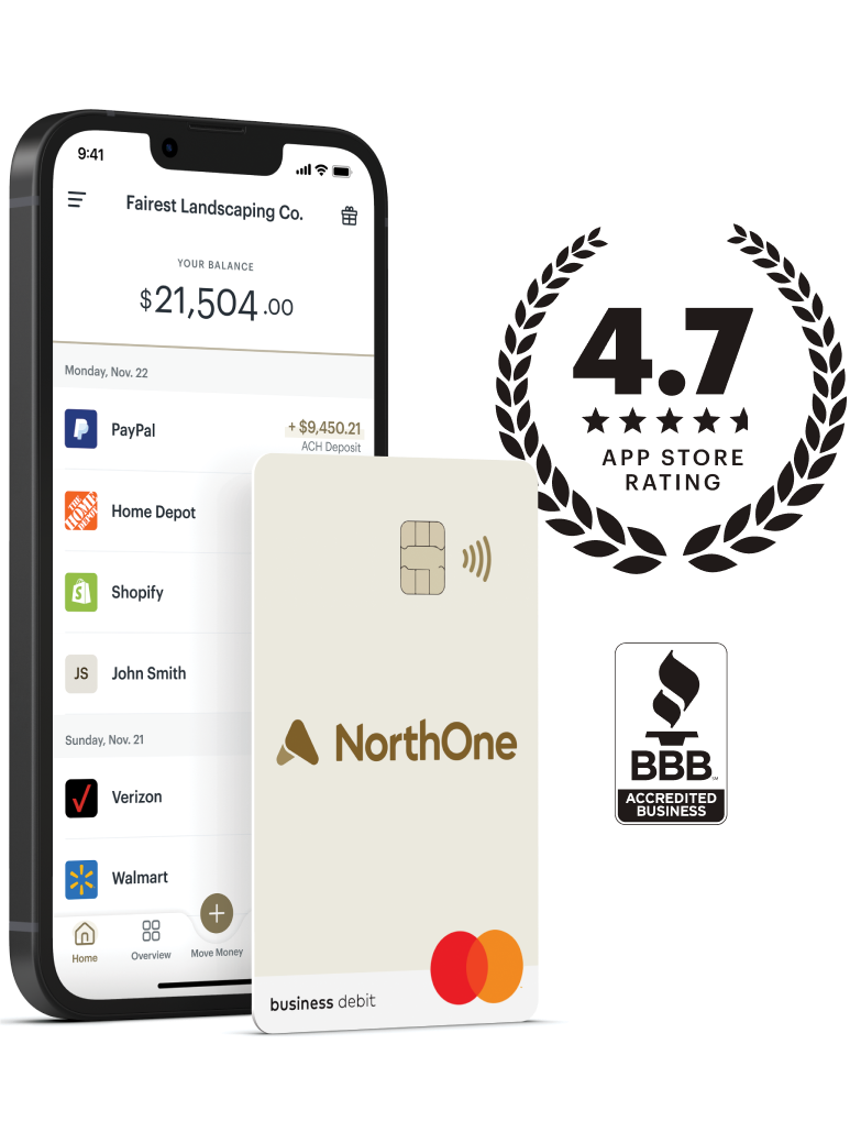 Locked NorthOne card floating over phone